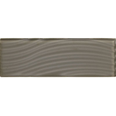 American Olean Color Appeal Abstracts 4" X 12" Wavy Glass Tile Mink