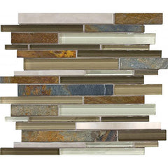 Chesapeake Steel Glass Random Strip Mosaic Nature Trail