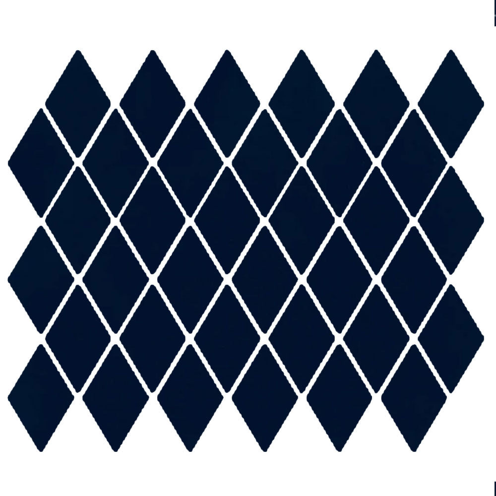 American Olean Color Story 12" X 13" Harlequin Dot mounted Mosaic Navy