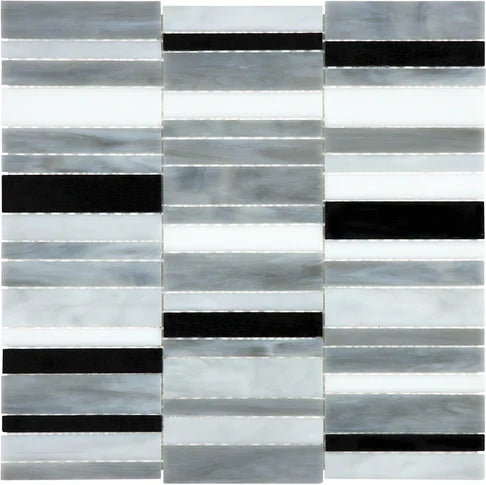 Chesapeake Ornamental Glass Random Stacked Mosaic Special Order Arabescato