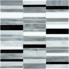 Chesapeake Ornamental Glass Random Stacked Mosaic Special Order Arabescato