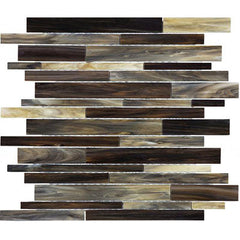 Chesapeake Ornamental Glass Random Strip Mosaic Paradiso