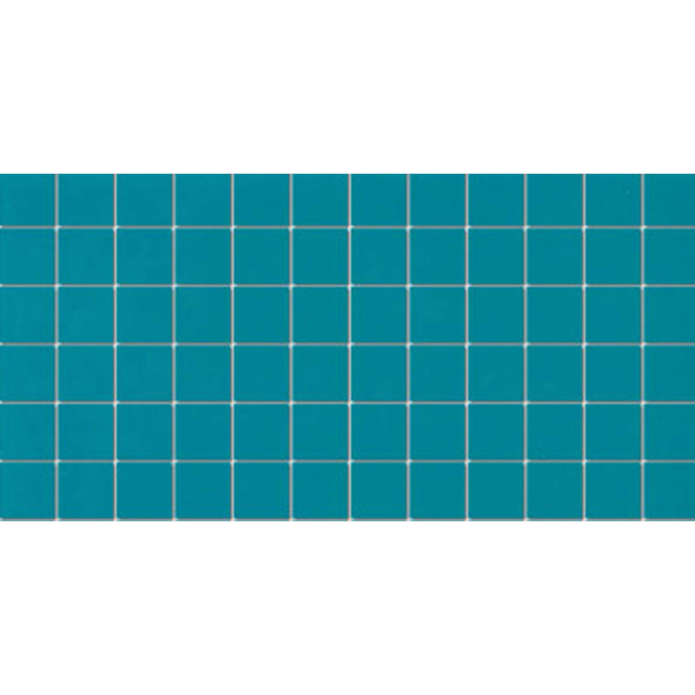 American Olean Color Story 12" X 24" Dot mounted Mosaic Peacock Blue