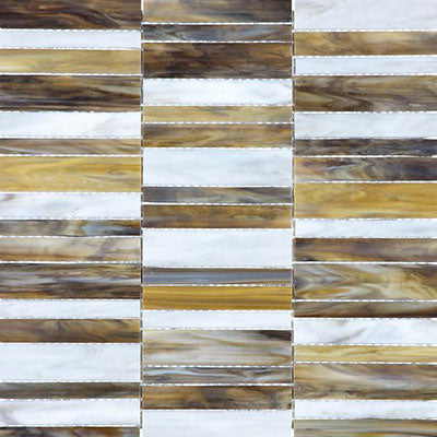 Chesapeake Ornamental Glass Random Stacked Mosaic Special Order Peperino