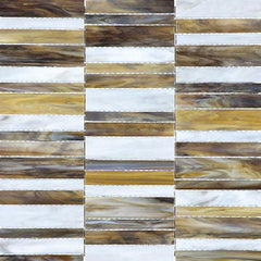Chesapeake Ornamental Glass Random Stacked Mosaic Special Order Peperino