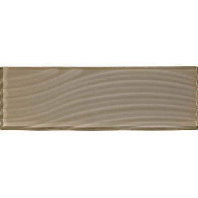 American Olean Color Appeal Abstracts 4" X 12" Wavy Glass Tile Plaza Taupe
