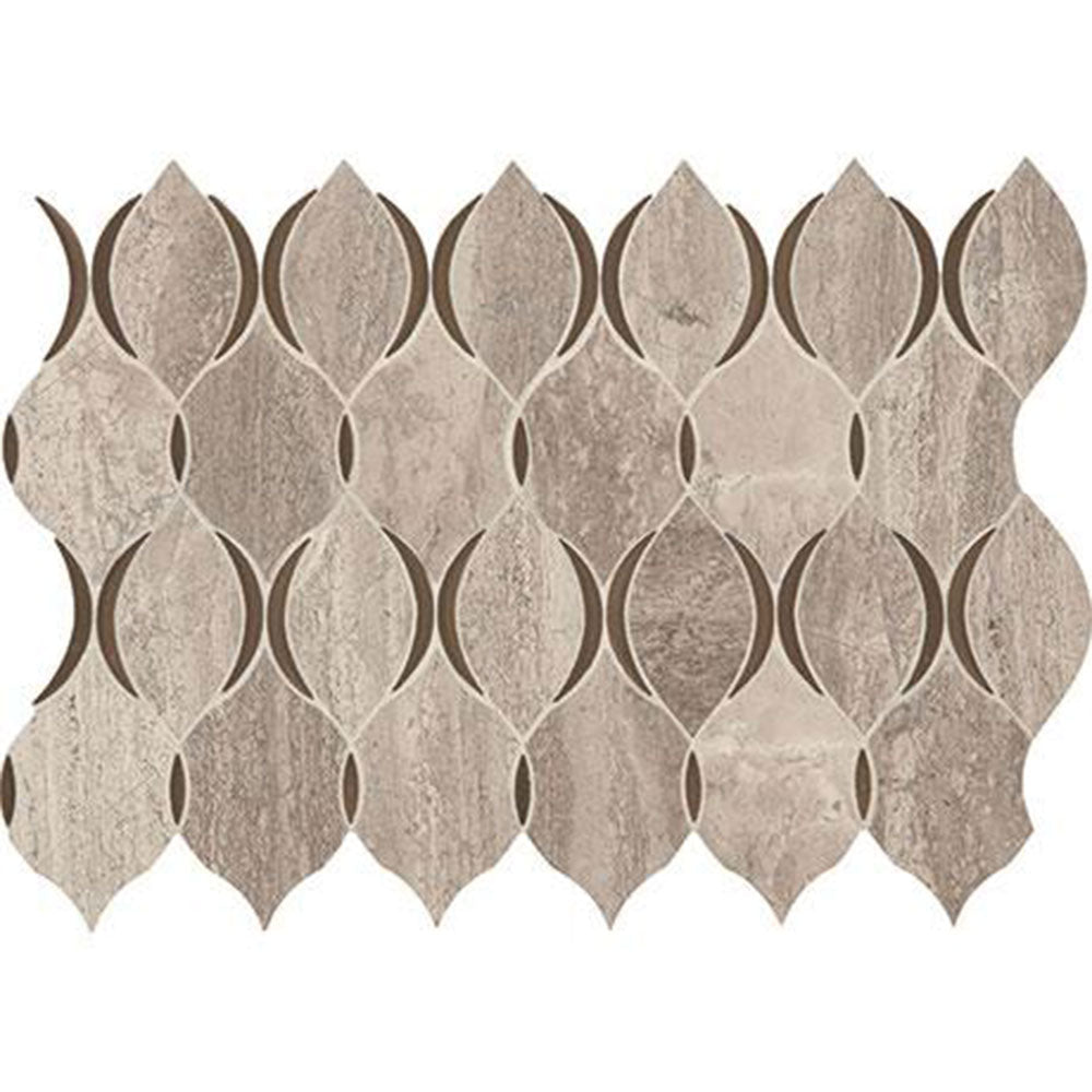 American Olean Presario 11.75" X 12" Lantern Mosaic Reverent Taupe