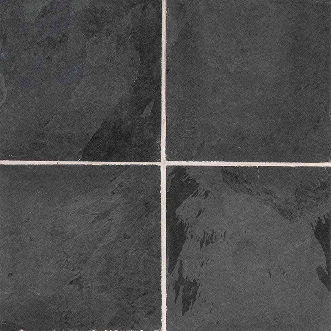 MS International Slate And Quartzite 16" x 16" Honed Montauk Black