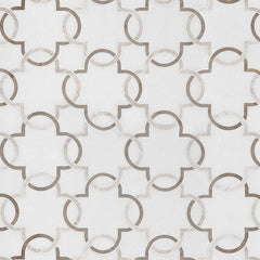 MS International Natural Stone Marble 12" x 12" Polished Bianco Quatrefoil