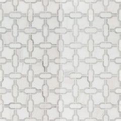 MS International Natural Stone Marble 12" x 12" Polished Bianco Gridwork