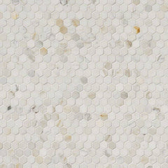 MS International Natural Stone Marble 12" x 12" Hexagon 1" Mosaic Calacatta Gold