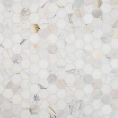 MS International Natural Stone Marble 12" x 12" Hexagon 2" Mosaic Calacatta Gold