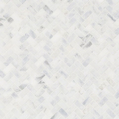 MS International Natural Stone Marble 12" x 12" Herringbone Mosaic Calacatta Cressa