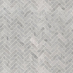 MS International Natural Stone Marble 12" x 12" Herringbone 1" x 3" Mosaic Carrara White
