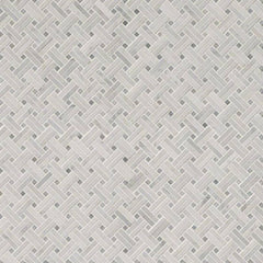 MS International Natural Stone Marble 12" x 12" Basketweave Mosaic Carrara White 9.6Mm