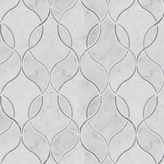 MS International Natural Stone Marble 12" x 12" Polished Carrara White Ellipsis
