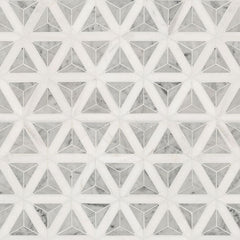 MS International Natural Stone Marble 12" x 12" Polished Carrara White Faceted