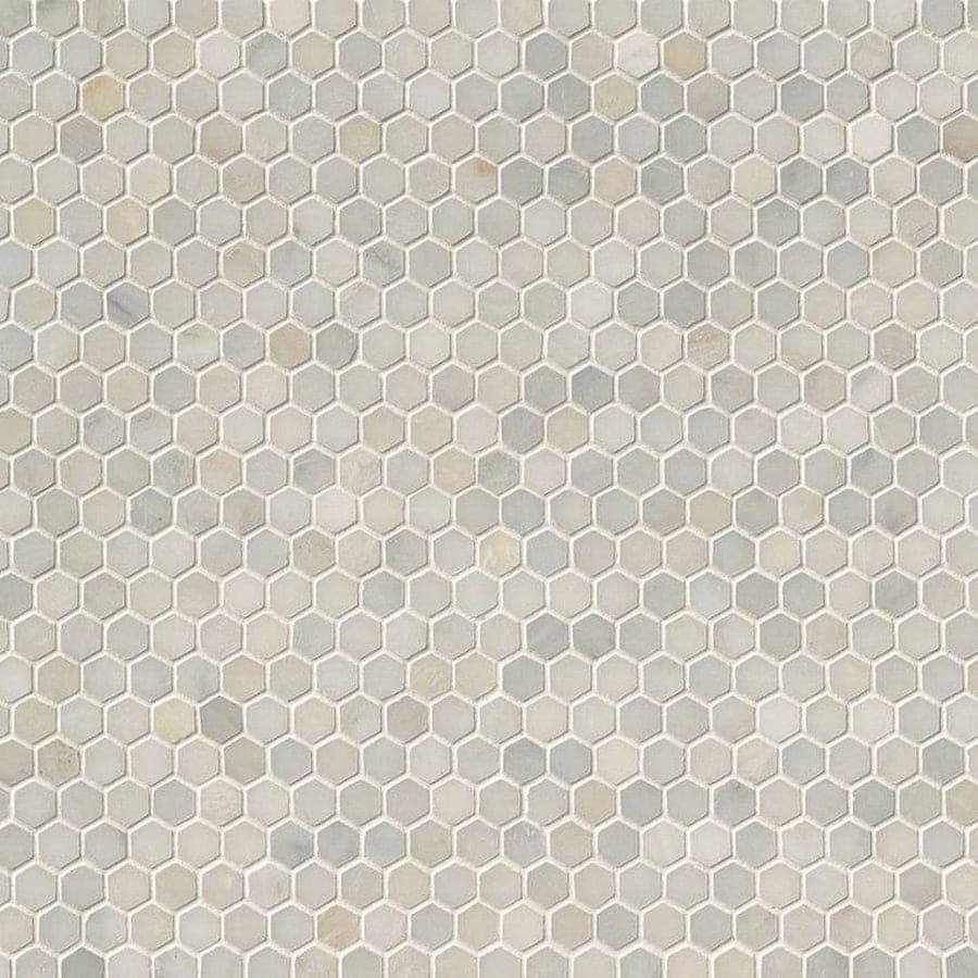 MS International Natural Stone Marble 12" x 12" Hexagon 1" Mosaic Greecian White