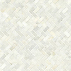 MS International Natural Stone Marble 12" x 12" Herringbone 1" x 3" Mosaic Greecian White