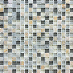 Chesapeake Slate Glass 0.62" x 0.62" Mosaic Silver Aspen