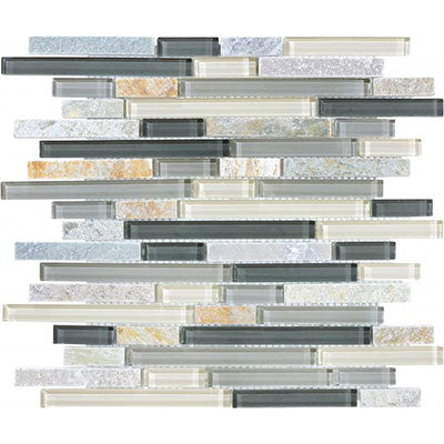 Chesapeake Slate Glass Linear Blend Mosaic Silver Aspen