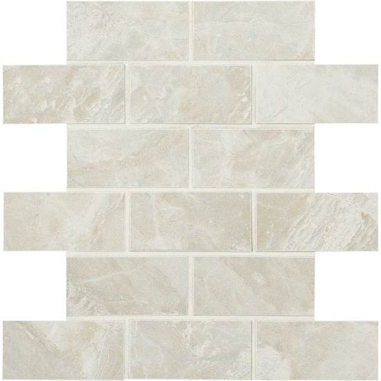 American Olean Mirasol 2" X 4" Brick Joint Mosaic Silver Marble