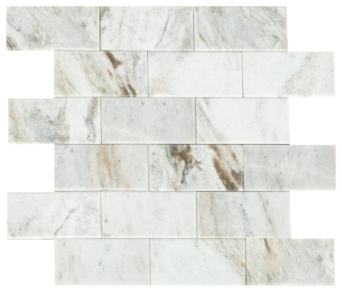 Daltile SimplyStick Mosaix 2" X 4" Brick Joint Polished Daphne White