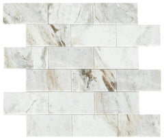 Daltile SimplyStick Mosaix 2" X 4" Brick Joint Polished Daphne White