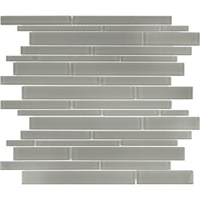 Chesapeake Essentials Glass Random Strip Mosaic Smoke