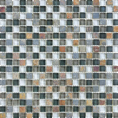 Chesapeake Slate Glass 0.62" x 0.62" Mosaic Smoky Mica