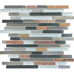 Chesapeake Slate Glass Linear Blend Mosaic Smoky Mica