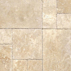 MS International Travertine 12" x 12" Tumbled Versailles Pattern Tuscany Beige