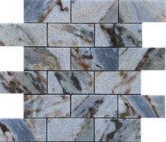 Emser Talento 12" X 12" OFFset Mosaic 2" X 4" Polished Oro