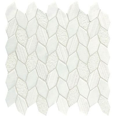 American Olean Candora Linear Leaf Mosaic Mix Finish Vestal White