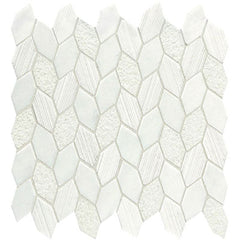 American Olean Candora Linear Leaf Mosaic Mix Finish Vestal White