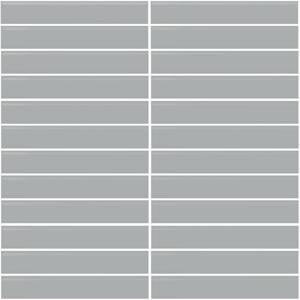 Daltile Color Wheel Mosaic 1'' x 6'' Straight 12'' x 10'' Glossy Desert Gray