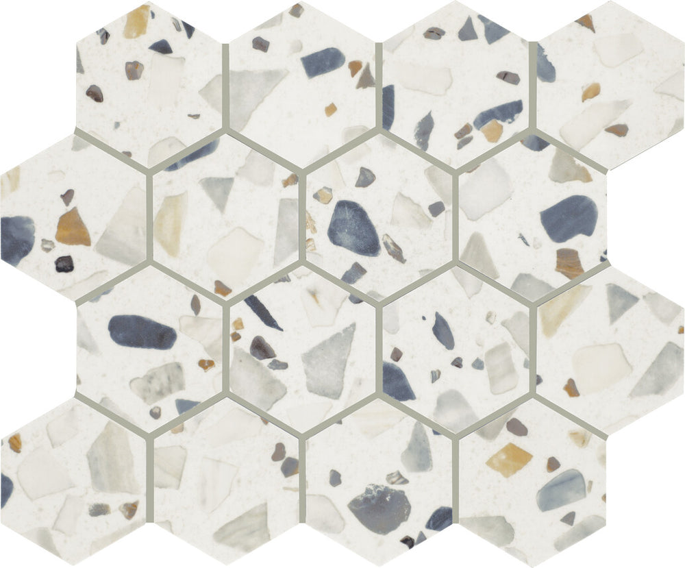Marazzi Curation 3" Mosaic Hexagon 15" x 12" Shore