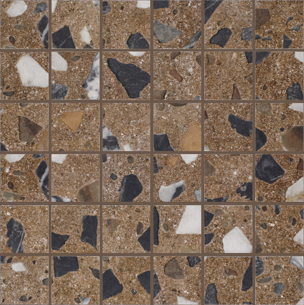 Marazzi Curation 2" x 2" Mosaic Straight Joint 12" x 12" Clay