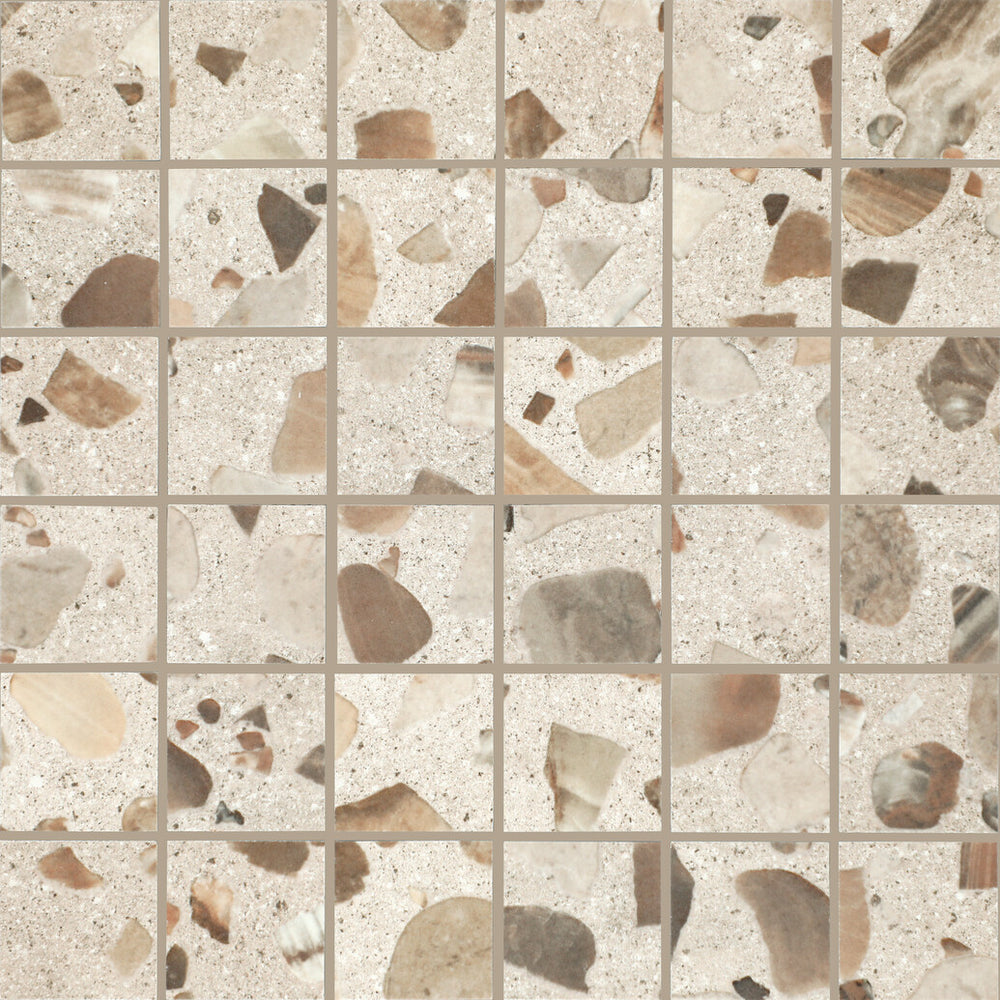 Marazzi Curation 2" x 2" Mosaic Straight Joint 12" x 12" Stucco