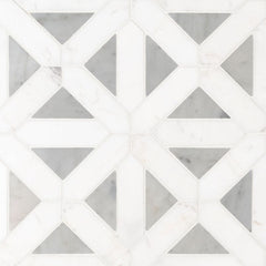 MS International Natural Stone Marble 12" x 12" Mosaic Bianco Dolomite Geometrica