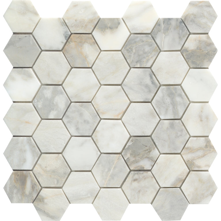 Emser Calacata 2" x 2" Mosaic 12" x 12" Honed Giallo 