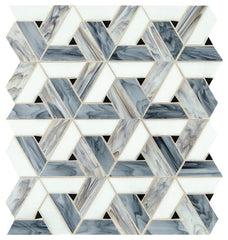 Daltile Vivify 13" X 15" Trapezoid Mosaic 1" X 3" Spectra Blue