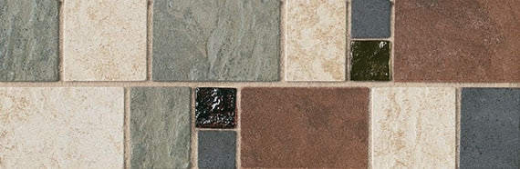 Daltile Continental Slate 4" X 12" Deco Beige / Red/ Green / Black