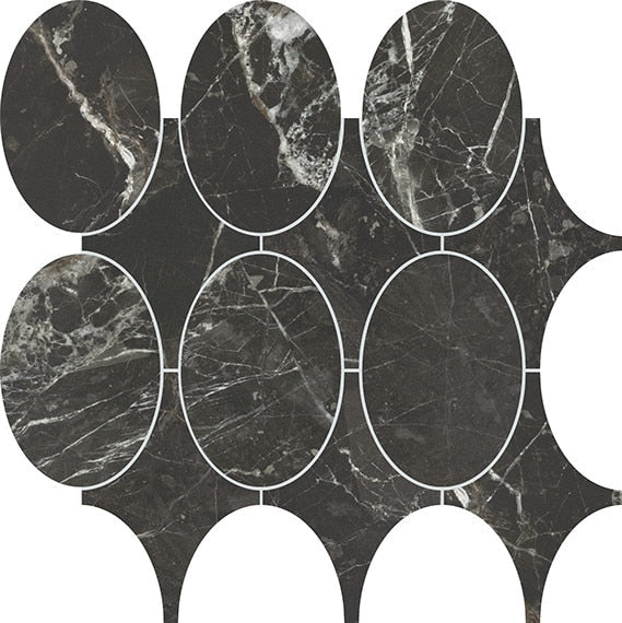 Marazzi Savoir 14" X 14" Mixed Mosaic Noir