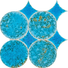 Daltile Stare Fyre 6" Spike/Circle Aquamarine Blue