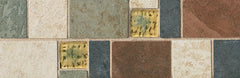 Daltile Continental Slate 4" X 12" Deco Beige /Red/ Green / Black