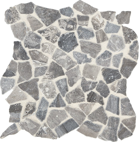 Marazzi Predella Irregular Shape River Pebble Tumbled Meta Silver