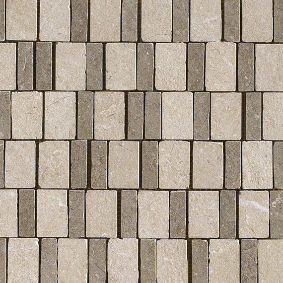 Daltile Stare Mystone Limestone 12" X 12" Abstract Mosaic Mix Taupe