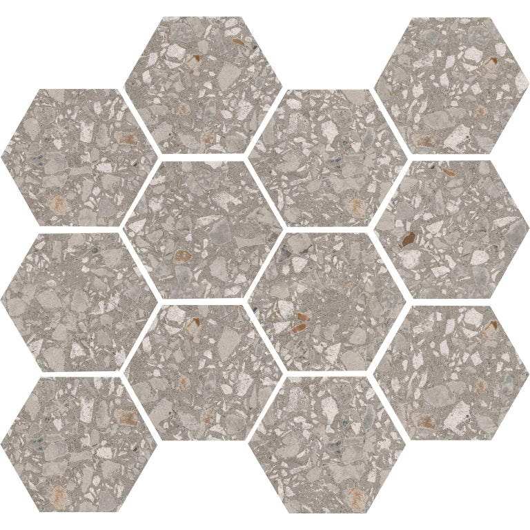 Emser Fragmento 10" x 12" Hexagon Mosaic 3" Matte Lg Fawn