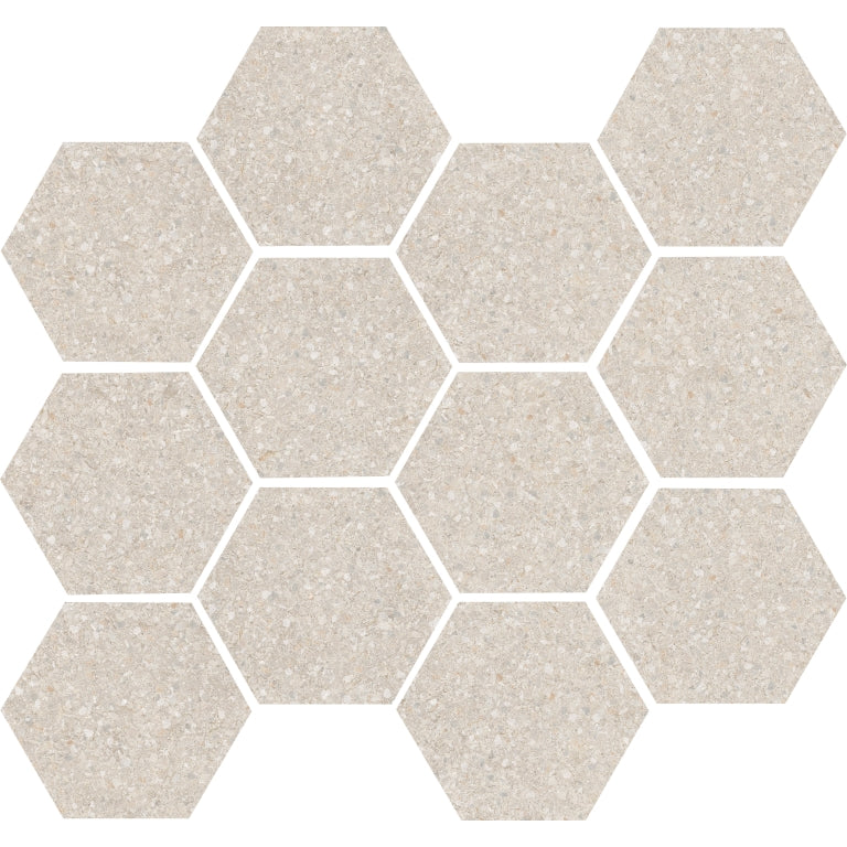 Emser Fragmento 10" x 12" Hexagon Mosaic 3" Matte Sm Pearl
